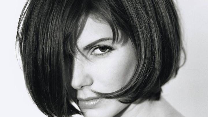 Sandra Bullock Black And White Side Face Closeup